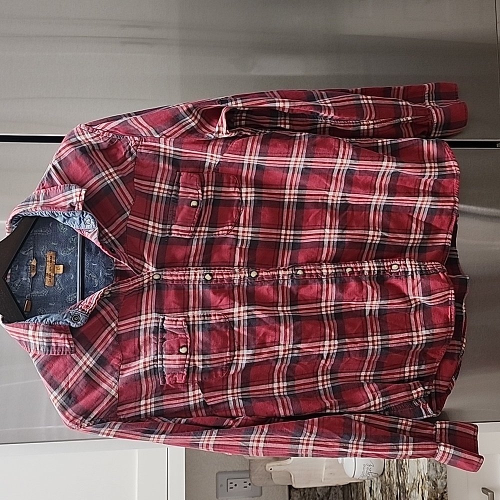 Jachs Girlfriend Womens Multicolor Bea Flannel Collared Button Down